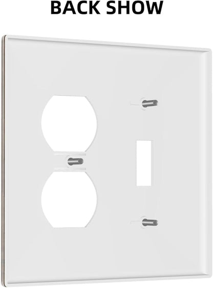Light Switch Cover Plate Brown Rustic Wood Grain Farmhouse 2 Gang Decorative Switch Plates 1 Toggle Duplex Combo Outlet Covers GFCI Wall Plates for Cabin Bedroom Decor