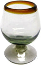 Amber Rim 4 oz Small Cognac Glasses (set of 6), Recycled Glass, Lead-free, Toxin-Free (Small Cognac)