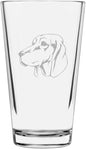 Redbone Coonhound Customizable Dog Themed Etched All Purpose 16oz Pint Glass
