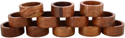Napkin Rings Stylish Brown Napkin Ring Set of 12 Napkin Holder by Bambookari