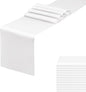 White Table Runners, 12x108 Inches, 12 Pack | Satin, Silk and Smooth Fabric by HMQIANG