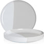 Thomas Fuchs Creative 1/2 & 1/2 Melamine Side Plates Set of 4, Chip and Break-Resistant, Durable Salad Plates, Kid-Friendly Dessert Plates for Indoor and Outdoor, Dishwasher Safe, Silver/Gray