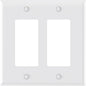 AIDA 2-Gang Decorative Wall Plates, 4.88" H x 4.94" L - Unbreakable Thermoplastic Faceplate Cover for Outlets and Switches, UL Listed - (1 Pack, Glossy White)