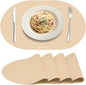 Silicone Placemats, Oval Placemats Set of 4. Heat-Resistant and Easy to Clean Siliconty Mats, Non-Slip Silicone Placemats for Table Protection. (4, Bright Yellow)
