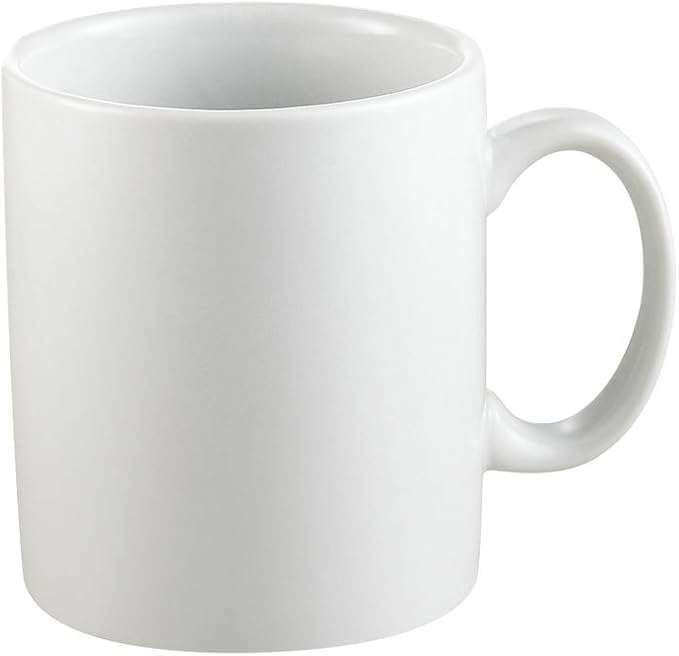 CAC China MUG-C12 12-Ounce Porcelain Round C-Handle Mug, Super White, Box of 36 by CACChina