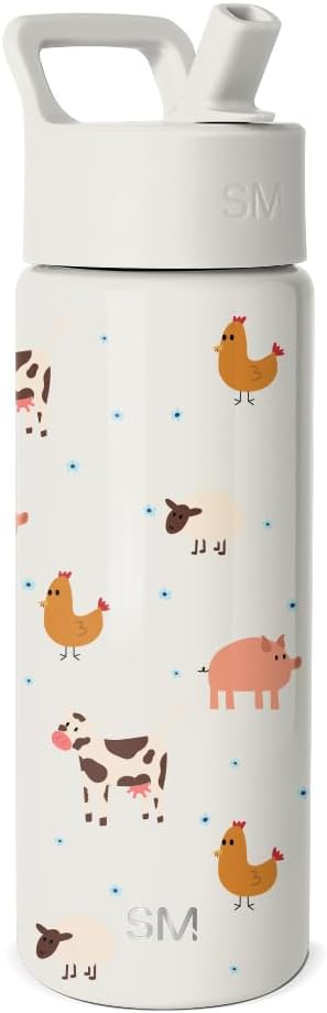Simple Modern Kids Water Bottle & Toddler Cup | 18oz | Farm Animals | Insulated by Unknown