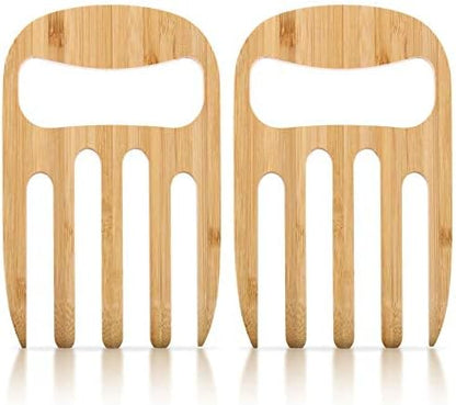 2 Pieces Bamboo Salad Hands, Salad Servers Bamboo Serving Hands Latest Gripper - Image 4
