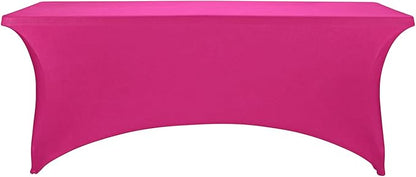 LZY Spandex Table Covers 6 Feet, Stretch/Fitted Table Covers for 6 Feet Folding Table, Rectangular Spandex Table Cloths for Wedding Party or Event (6FT-2PCS, Fuchsia)