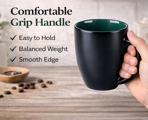 GBhome 16 oz Coffee Mugs Set of 6, Ceramic Coffee Cups- Green - Image 9