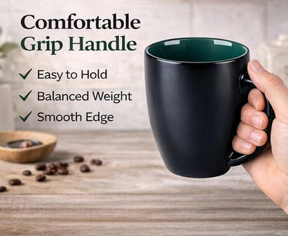 GBhome 16 oz Coffee Mugs Set of 6, Ceramic Coffee Cups- Green - Image 9