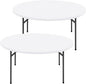Round Spandex Tablecloth 2 Pack, Elastic Fitted Waterproof Tablecloths for 36"-44" Tables, Stretch Washable Picnic Table Cover for Camping, Dining, Indoor and Outdoor, White