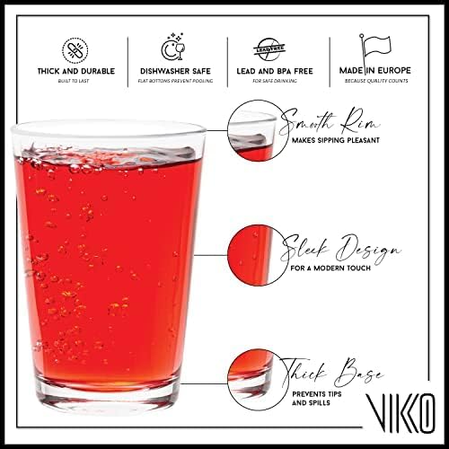 Vikko Small Glasses, 6.4 Ounce Glass Cups, Heavy Base - Image 2