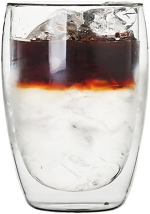 Asng Glass Coffee Mugs, Double Wall Insulated Thermal Cups Drinking Glasses by Asng