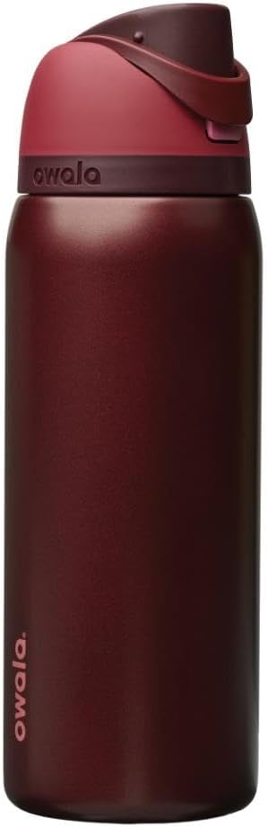 Owala FreeSip Stainless Steel Water Bottle 32 oz Black Cherry by Unknown
