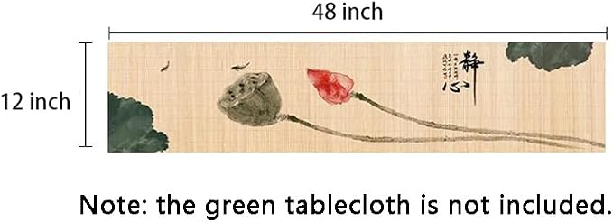 Asian Style Bamboo Table Runner, Ancient Chinese Paintings Zen Table Mat - Image 4