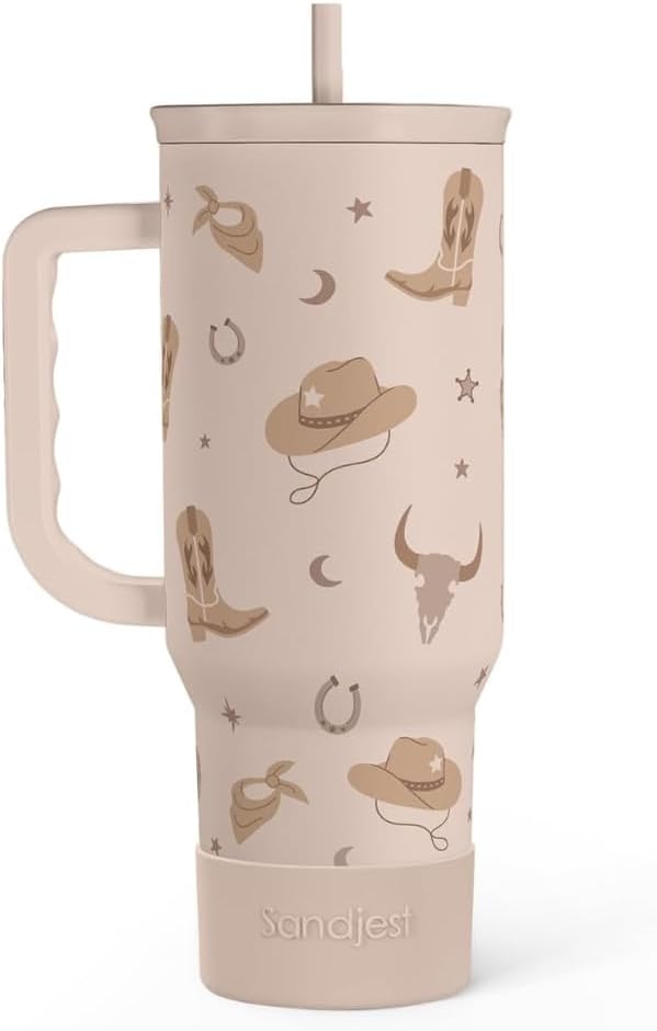 SANDJEST Cowgirl Tumbler 40oz for Women Girls – Stainless Steel Travel Coffee by SANDJEST