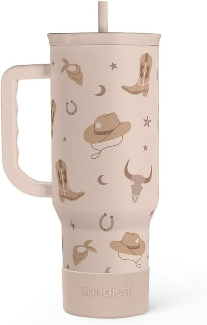 SANDJEST Cowgirl Tumbler 40oz for Women Girls – Stainless Steel Travel Coffee by SANDJEST