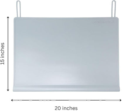 The Table Tyke Table Tyke Placemat XL Silicone Baby Placemat with Teething Edge Bumper - Waterproof Toddler Table Mat for Eating, BPA Free, Dishwasher Safe (Grey)