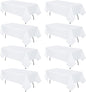 8 Pack White Tablecloth 60 x 102 Inch Rectangular Table Cloth for 6 Foot Rectangle Tables, Wrinkle Resistant Washable Polyester Fabric Table Covers for Wedding Party Banquet Buffet and Camping