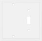 Henne Bery Modern Edge Decorative Wall Plate Switch Plate Outlet Cover, Durable Solid Zinc Alloy (Blank/Toggle, White)