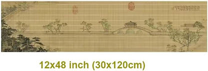 Asian Style Bamboo Table Runner, Ancient Chinese Paintings Zen Table Mat - Image 4