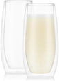 Bodum Skal Champagne Glass, Double Wall, High-Heat Borosilicate Glass, Set of 2