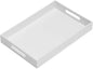 Glossy White Sturdy Acrylic Serving Tray with Handles-10x15Inch-Serving Coffee Appetizer Breakfast Butler-Kitchen Countertop-Makeup Drawer Organizer-Vanity Table Tray-Ottoman Tray