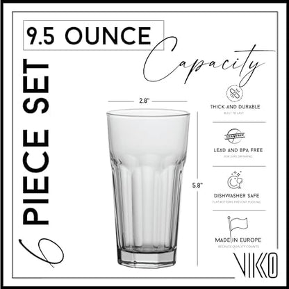 Vikko Drinking Glasses, Thick and Sturdy Kitchen Glasses, Dishwasher Safe - Image 2