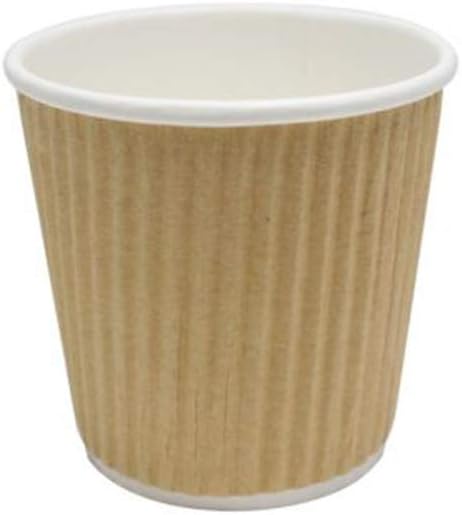 Karat Coffee Hot Cups 4oz Kraft Small Ripple Disposable Paper Cups, Picnic or - Image 2