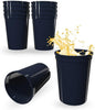 PartyPrints 10 Pack Small 10 to 12 oz Navy Blue Reusable Blank Plastic Cups by PartyPrints