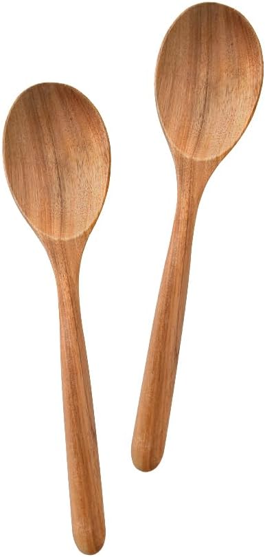 Wooden Spoons for Cooking, Wood Spoon Set of 2, Kitchen Serving Ladle Scoop by DecentVrvege