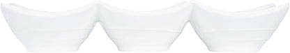 Restaurantware Voga 8.5 Ounce Divided Serving Dishes 10 Square Condiment Serving Dishes - 3 Compartments Serve Appetizers Snacks Dips Or Dressings White Melamine 3 Compartment Dishes