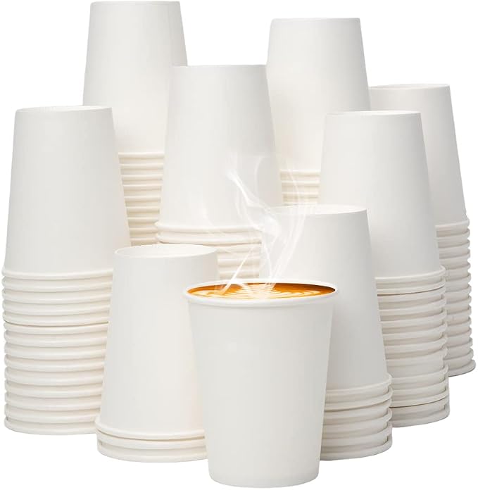 YEEHAW 8 oz 300 Pack White Disposable Paper Coffee Cups | by YEEHAW