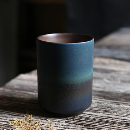 Japanese Ceramic Tea cups black and green style, handleless ceramic mug - Image 2