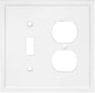 Henne Bery Modern Edge Decorative Wall Plate Switch Plate Outlet Cover, Durable Solid Zinc Alloy (Toggle/Duplex, White)