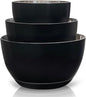 WHYSKO Stainless Steel Mixing Bowls Set of 3 with Non-Slip Silicone Base, Nesting Metal Bowls for Meal Prep, Baking, Cooking & Food Storage, Dishwasher Safe Kitchen Mixing Bowls, Black