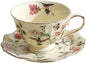 8 oz Vintage flower Ceramic cup and 6" saucer set by homemugandgift