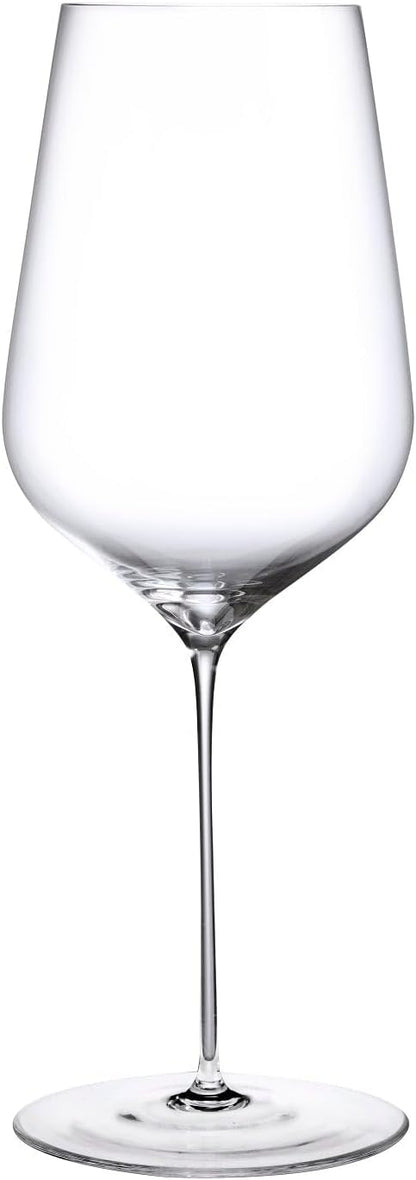 NUDE Red Wine Glass, Stem Zero Trio – Crystal Long Stem Wine Glass for Medium to Full Bodied Red Wines, Generous Bowl with Tapered Sides, Lead-Free, Dishwasher Safe, 17.25 oz