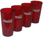 Coca Cola Logo Ruby Red Plastic Tumblers Set of 4-16oz by Coca-Cola