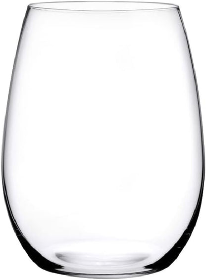 NUDE Pure Set of 4, White Wine Stemless Glasses 13.25 oz, |Smooth Rim|, Clear Glass Wine Tumbler, Ideal for Cocktails & Perfect for Homes & Bars