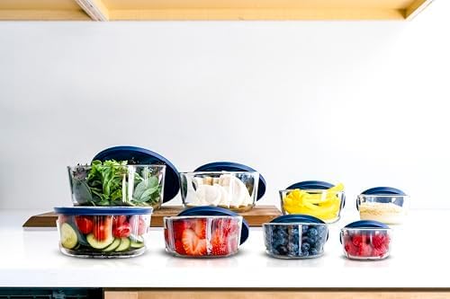 16-Piece Glass Food Storage Containers Set | Round, Microwave & Dishwasher Safe - Image 3
