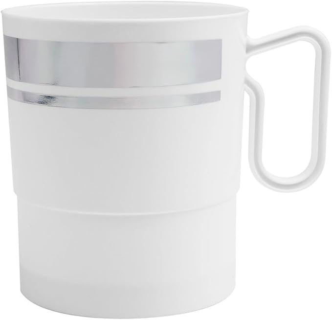 Party Essentials 8-Ounce Hard Plastic Coffee Cup/Tea Mug by PartyEssentials