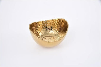 Pampa Bay Small Oval Bowl, 5.25-inch Length, Gold