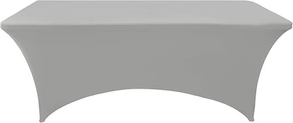 113 6-Pack 6ft Spandex Table Covers for Rectangle Standard Folding Tables - Wrinkle Resistant Stretch Tablecloths - Ultimate Fitted Table Protector for Parties, Banquet, and Wedding