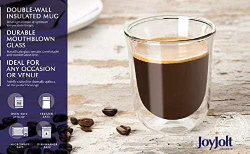 JoyJolt Javaah Double Walled Espresso Glasses Espresso Cups Set of 4 | 2-Ounces - Image 5