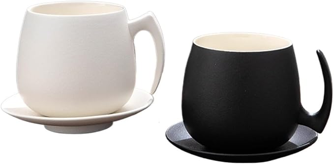 Modern simple black and white ceramic coffee cup set, high temperature immune - Image 4