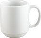CAC China CupsMugs PRM-12-P 12 oz Porcelain Round Stacking Mug Super White by CACChina