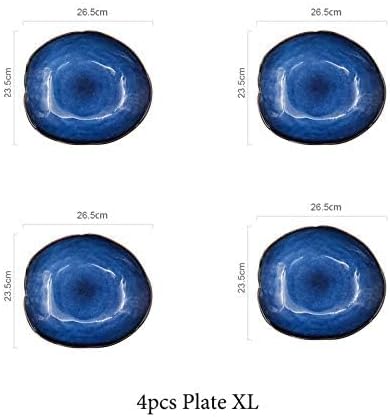 Nordic Ceramic Household Pottery Irregular Salad Platter Klin Glaze Dinner - Image 3