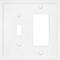Henne Bery Modern Edge Decorative Wall Plate Switch Plate Outlet Cover, Durable Solid Zinc Alloy (Toggle/Decorator, White)