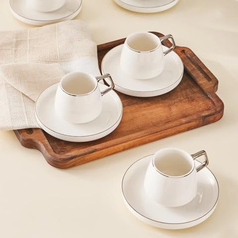 KARACA Saturn Platin Turkish Coffee Cup Set of 6, Arabic Coffee & Espresso - Image 8